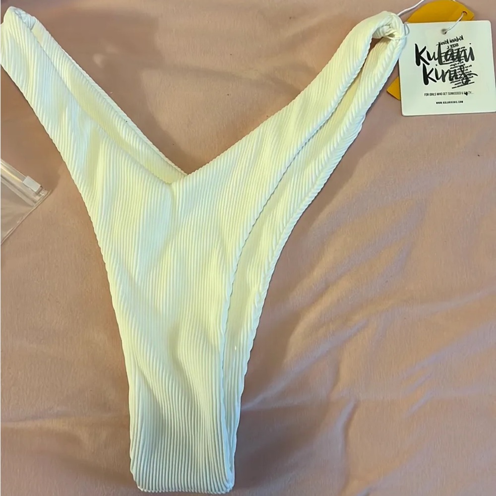 Kulani Kinis x Hannah Mulache Collection white bikini bottoms